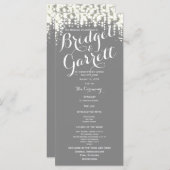 Gray Twinkle Lights Hochzeitsprogramm Programm (Vorne/Hinten)