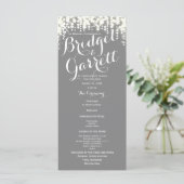 Gray Twinkle Lights Hochzeitsprogramm Programm (Stehend Vorderseite)