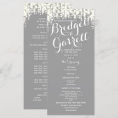 Gray Twinkle Lights Hochzeitsprogramm Programm (Vorne/Hinten)