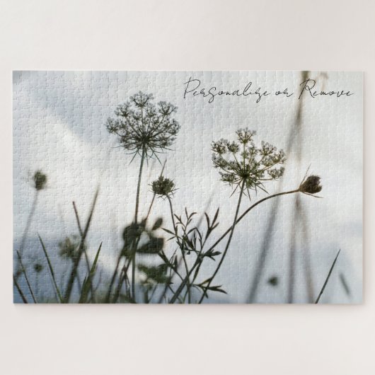 Gray Umbels Blume Kontur Floraliner Art Fotografie Puzzle (Horizontal)