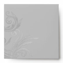Gray und Burgund Blühte Custom Wedding Envelope