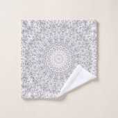 Gray und Lilac Mandala Pattern Badhandtuch Set (Waschlappen)