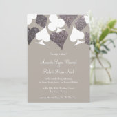 Gray und Silver Las Vegas Wedding Einladung (Stehend Vorderseite)