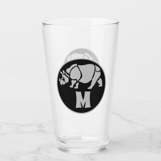 Gray Unicorn Rhino Monogram Glas (Rückseite)
