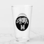 Gray Unicorn Rhino Monogram Glas (Vorderseite)