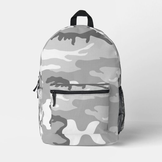 Gray Urban Military Camouflage Pattern Bedruckter Rucksack (Vorderseite)