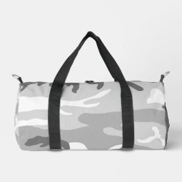 Gray Urban Military Camouflage Pattern Duffle Bag