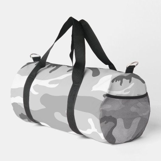 Gray Urban Military Camouflage Pattern Duffle Bag (Rechte Ecke)