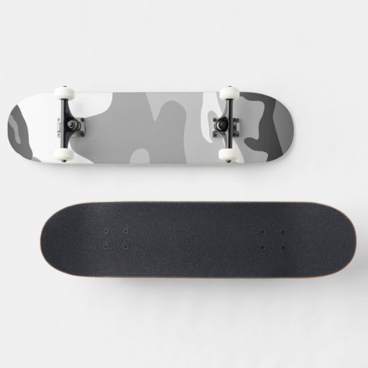 Gray Urban Military Camouflage Pattern Skateboard (Horizontal)
