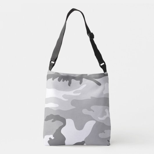 Gray Urban Military Camouflage Pattern Tragetaschen Mit Langen Trägern (Rückseite)
