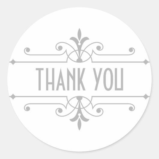 Gray v2 Extravagant Ornamental Danke Stickers (Vorderseite)