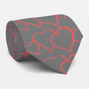Gray Valentine Hearts Krawatte