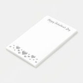 Gray Valentine's Day Hearts & Custom Text Post-it Klebezettel (angewinkelt)