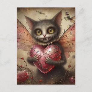 Gray Vampire Cat Fairy Postkarte