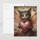Gray Vampire Cat Fairy Postkarte (Vorne/Hinten)