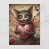 Gray Vampire Cat Fairy Postkarte (Vorderseite)