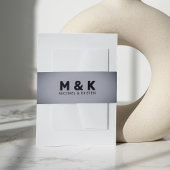 Gray Vignette Monogram Wedding Einladungsbanderole