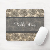 Gray Vintag Zinnia Mousepad (Mit Mouse)