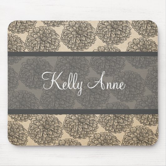 Gray Vintag Zinnia Mousepad (Vorne)