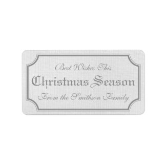 Gray Vintage Weihnachtsgeschenke Label Stickers Adressaufkleber