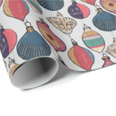 Gray Vintage Weihnachtsschmuck Muster Geschenkpapier (Rolleneckpunkt)