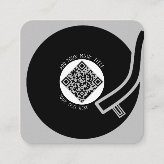Gray Vinyl LP | QR-Code Quadratische Visitenkarte (Vorderseite)