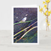 Gray Wagtail Portrait Karte (Gelbe Blume)