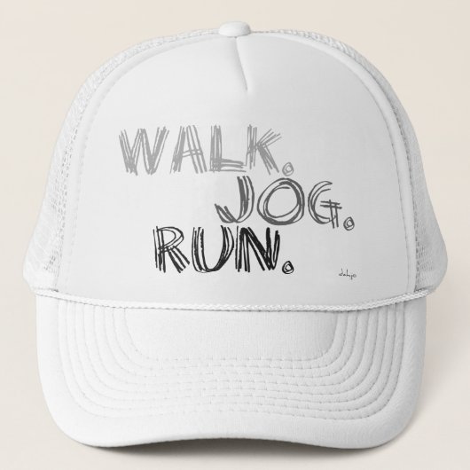GRAY WALK JOG RUN (Schriftart SCRIBBLE) Truckerkappe (Vorderseite)