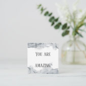 Gray Watercolor Affirmation Cards Quadratische Visitenkarte (Stehend Vorderseite)