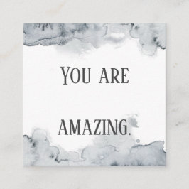 Gray Watercolor Affirmation Cards Quadratische Visitenkarte