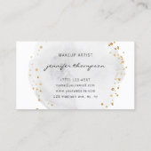 Gray Watercolor Circle Gold Dots Visitenkarte (Rückseite)