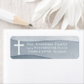 Gray Watercolor & Cross Religious Rücksendeadresse (Insitu)