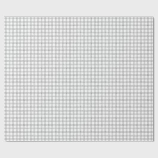 Gray Watercolor Gingham Wrapping Paper Geschenkpapier (Flach)