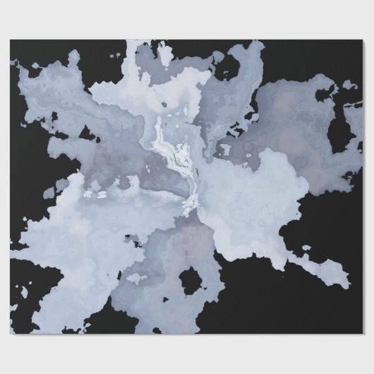 Gray Watercolor Marble Goth Geschenkpapier (Flach)