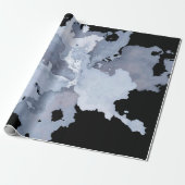 Gray Watercolor Marble Goth Geschenkpapier (Ungerollt)