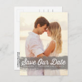 GRAY WATERCOLOR SPLASH | SAVE THE DATE POSTCARD ANKÜNDIGUNGSPOSTKARTE (Vorne/Hinten)