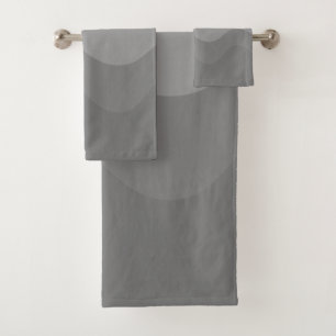 Gray Wavey Stripe Modern Badhandtuch Set