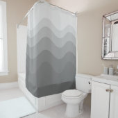Gray Wavey Stripe Moderner Duschvorhang (Beispiel)