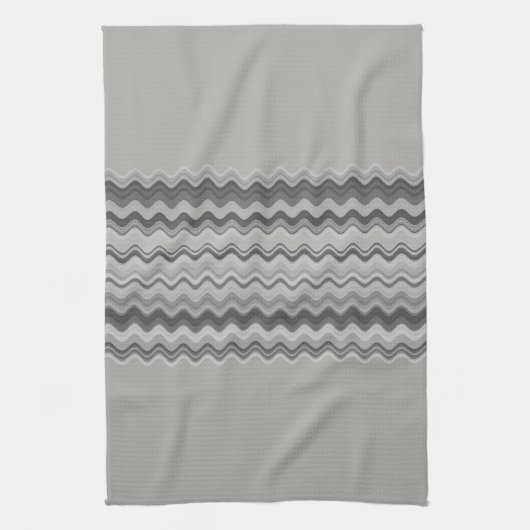 Gray Wavy Zigzag Muster Geschirrtuch (Vertikal)