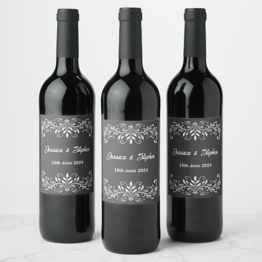 Gray Wedding Weinetikett (Flaschen)