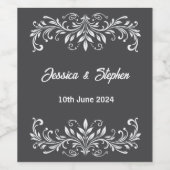 Gray Wedding Weinetikett (Einzelnes Label)