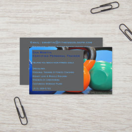 Gray Weights Gym Personal Trainer Fitness Center Visitenkarte