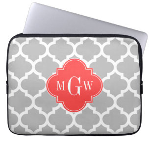 Gray Welch marokkanische #5 Coral Red 3 Initial Mo Laptopschutzhülle