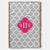 Gray Welch marokkanischer #5 Raspberry 3 Initial M Decke (Vorderseite Vertikal)