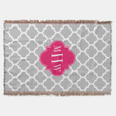 Gray Welch marokkanischer #5 Raspberry 3 Initial M Decke (Vorderseite)