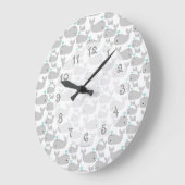 Gray Whale Kinderzimmer Große Wanduhr (Winkel)