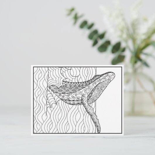 Gray Whale Postcard Postkarte (Stehend Vorderseite)