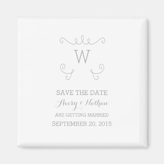 Gray Whimsical Blüh Save the Date Magnet (Vorne)