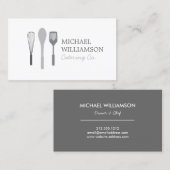 GRAY WHISK SPOON SPATULA LOGO for Catering, Koch Visitenkarte (Vorne/Hinten)