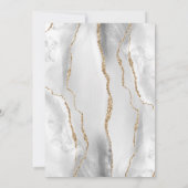 Gray White Agate Gold Glitzer Erste Heilige Kommun Einladung (Rückseite)